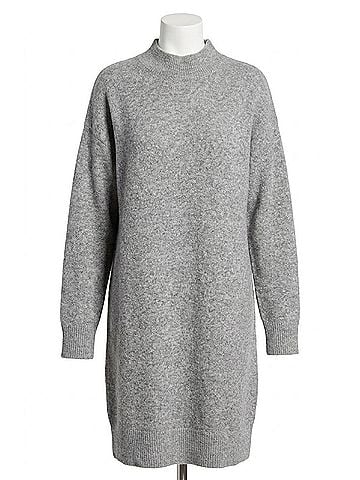 Karen Kane Mock Neck Sweater Dress in Gray (view 1)