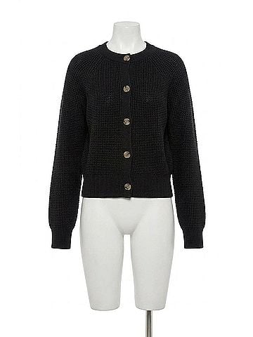 Nic + Zoe Waffle Tuck Cardigan in Black Onyx (view 1)