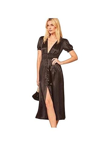 Reformation Alexea Silk Dress Casual Dress (view 1)