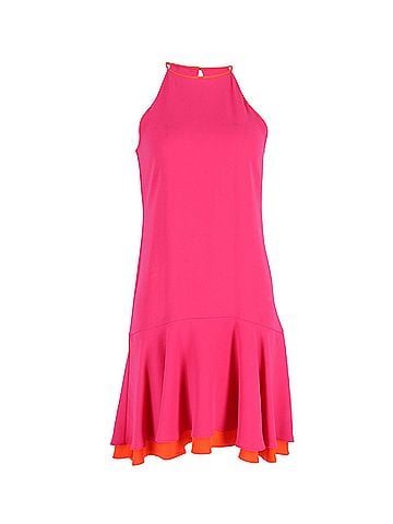 Diane von Furstenberg Diane Von Furstenberg Kera Halter Neck Layered Dress in Pink Triacetate (view 1)