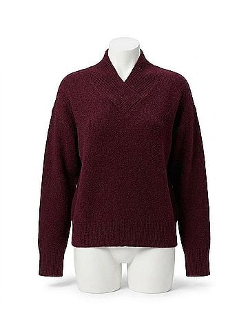 Karen Kane Saphira Shawl Collar Sweater in Wine (view 1)