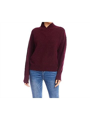 Karen Kane Saphira Shawl Collar Sweater in Wine (view 2)