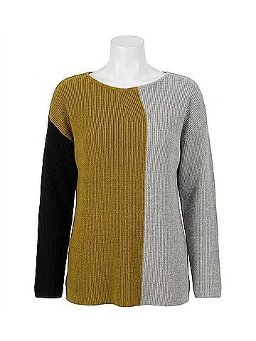 Stella Carakasi Modern Mix Sweater in Black/Ceylon/Light Gray (view 1)