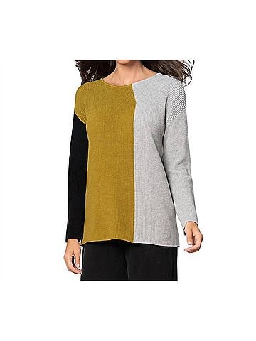 Stella Carakasi Modern Mix Sweater in Black/Ceylon/Light Gray (view 2)