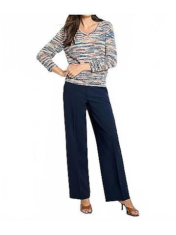 Nic + Zoe Marissa Mixed Up V-Neck Sweater in Multicolor (view 2)