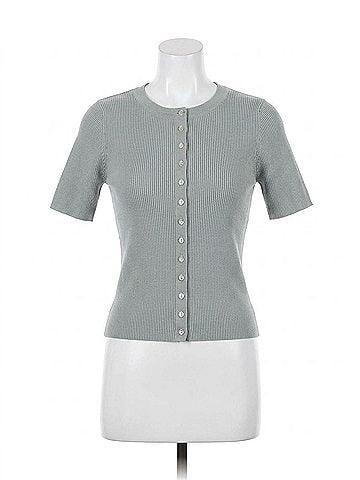 525 America Georgie Elbow Sleeve Button Down Cardigan in Grey Pearl (view 1)
