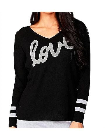 Angel Love V-Neck Pullover in Black/Gray (view 2)