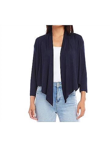 Karen Kane Calli Open Front Cardigan in Navy (view 2)