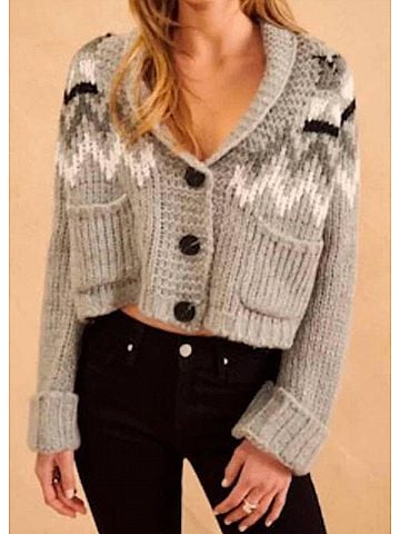 John & Jenn Brady Fair Isle Cardigan in Honeycomb (view 2)