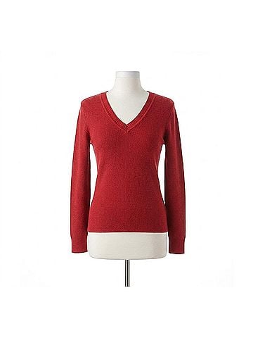 Karen Kane Ruelle Ribbed Long Sleeve Crewneck Top in Tomato (view 1)