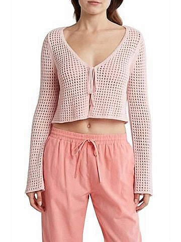 ABound Knit Cardigan in Light Pink (view 2)