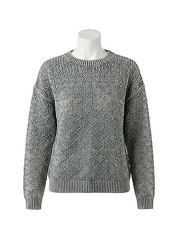 Charlie B Spruce Pointelle Sweater in Grey (view 1)