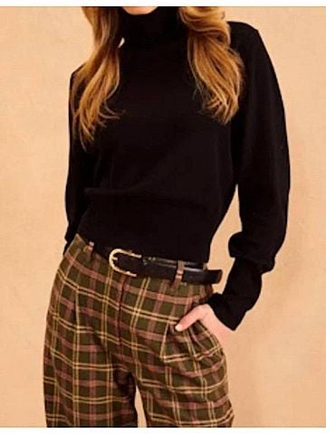 John & Jenn William Turtleneck Top in Caviar (view 2)