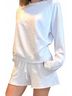 Bobi Solid White Classic Raglan Pullover Sweater in White Size M - photo 4