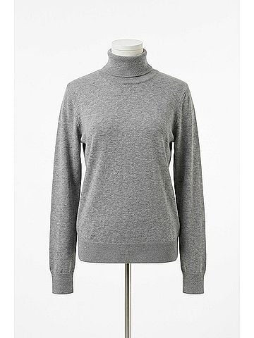 KAFFE Astrid Long Sleeve Regular Fit Roll Neck Top in Grey (view 2)