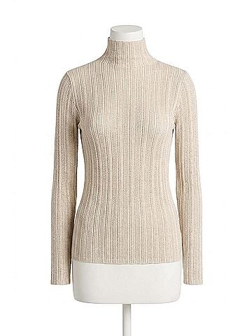 Soaked Laisa Metallic Turtleneck Pullover Sweater in Cream (view 1)