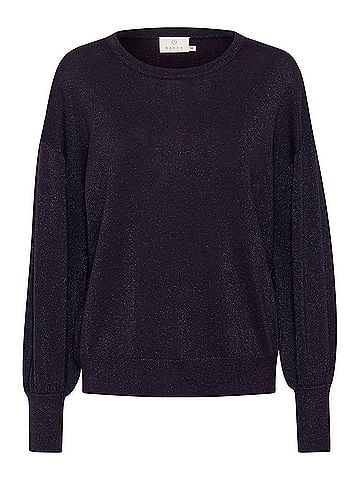 KAFFE Karegina Metallic Knit Pullover Sweater in Dawn Purple (view 1)