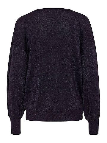 KAFFE Karegina Metallic Knit Pullover Sweater in Dawn Purple (view 2)