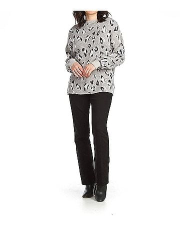 Papillon Leopard Print Sweater in Grey (view 2)