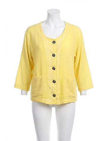 Angel Oil Wash Pocket Cardigan in Yellow (view 1)