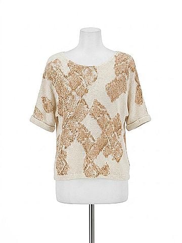 Nic + Zoe Stamp Scoopneck Sweater in Cobblestone (view 1)