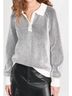 525 America Stripes Black Plaited Johnny Collar Pullover in Chalk Multi Size XS - photo 2