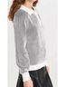 525 America Stripes Black Plaited Johnny Collar Pullover in Chalk Multi Size M - photo 4