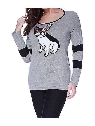 Angel Puppy Eyes Pullover in Gray (view 2)