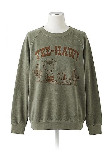 People of Leisure Yee-Haw! Pullover Sweater in Peanuts Print (view 1)