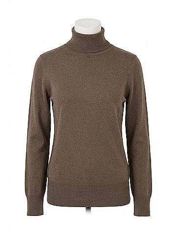KAFFE Kaastrid Long Sleeve Roll Neck Pullover in Brown (view 1)