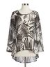 Papillon Black Printed Crossover Sweater in White/Black Size XL - photo 1