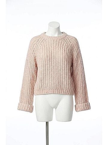 Papillon Chunky Cropped Sweater in Rose (view 1)