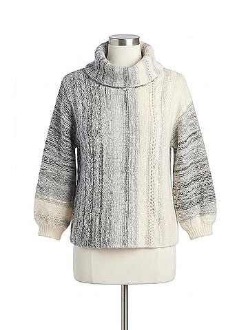 Papillon Oversized Cowl Neck Sweater With Balloon Sleeves in Cream (view 1)