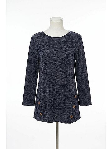 Papillon Heathered Tunic Sweater in Navy (view 1)