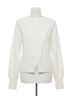 Bobi White Diagnal Placket Raglan Sweater in Soft White Size XS - photo 1