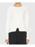 Bobi White Diagnal Placket Raglan Sweater in Soft White Size XS - photo 2