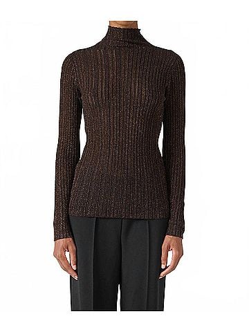Soaked Laisa Metallic Turtleneck Pullover Sweater in Copper (view 2)