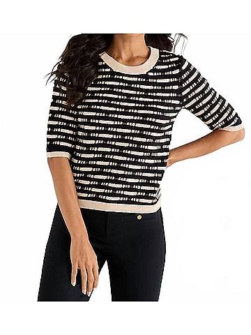 Nic + Zoe Atelier Crewneck Sweater in Black Multi (view 2)