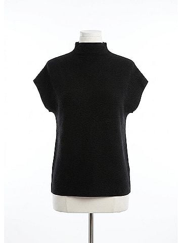 FDJ Orianna Ottoman Cap Sleeve Sweater in Black (view 1)