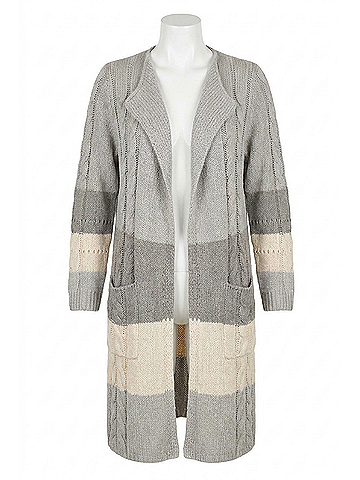 Chaser Open Front Duster Sweater With Pockets in Sunset (view 1)