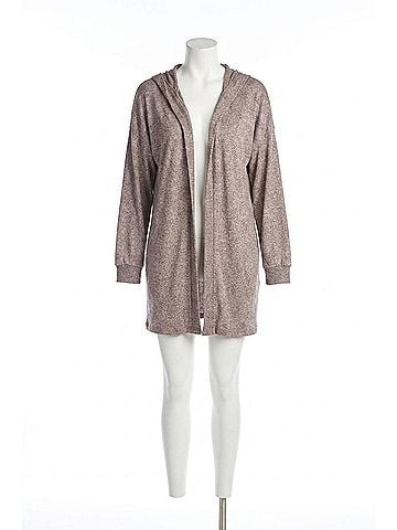 Papillon Heathered Soft Hooded Cardigan in Pink (view 1)