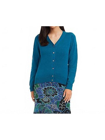 Karen Kane Chandler Cardigan Sweater in Teal (view 2)