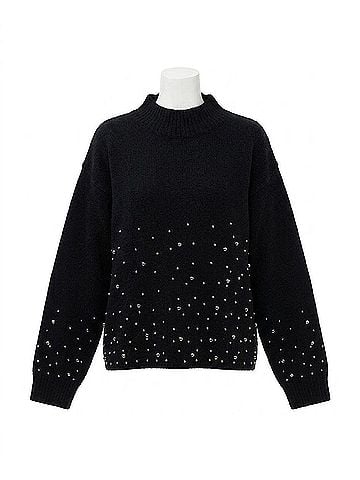 ESQUALO Pernille Pearl Sweater in Black (view 1)