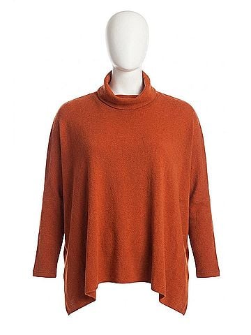 Angel Cowl Neck Oversized Sweater in Rust (view 1)