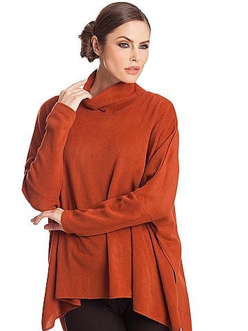 Angel Cowl Neck Oversized Sweater in Rust (view 2)