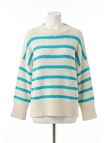 Soaked Ravalina Stripes Casual Fit Pullover in White (view 1)