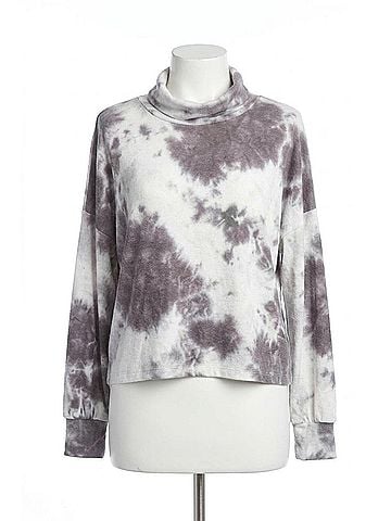Papillon Tie Dye Turtle Neck Sweater in Grey (view 1)