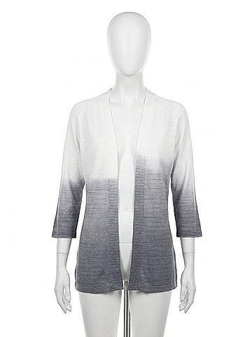 Angel Ombre Back-Cutout Cardigan in Gray/White (view 1)