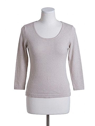 Angel Long Sleeve Scoop Neck Sweater in Gray (view 1)