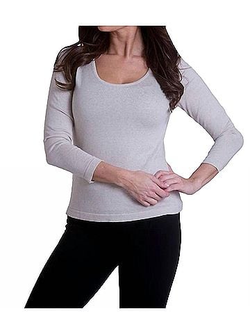 Angel Long Sleeve Scoop Neck Sweater in Gray (view 2)
